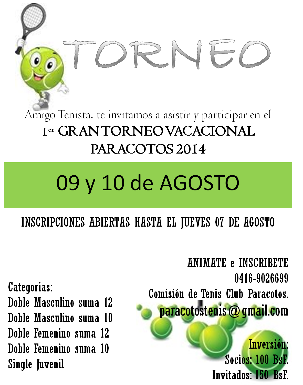 logo de 1er Gran Torneo Vacacional   Club Paracotos 2014